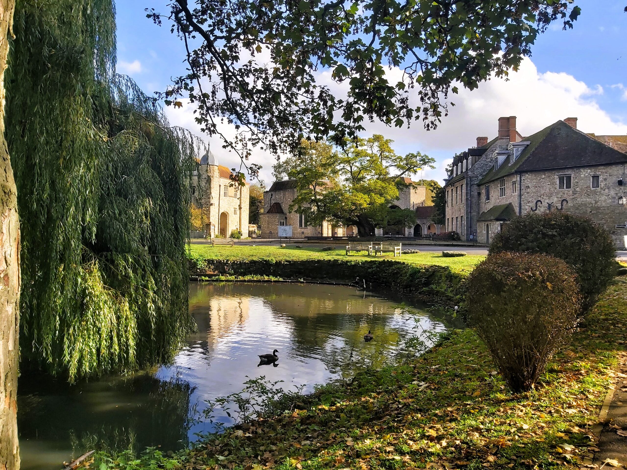 The pond view in The Friars Aylesford Priory, Kent, England