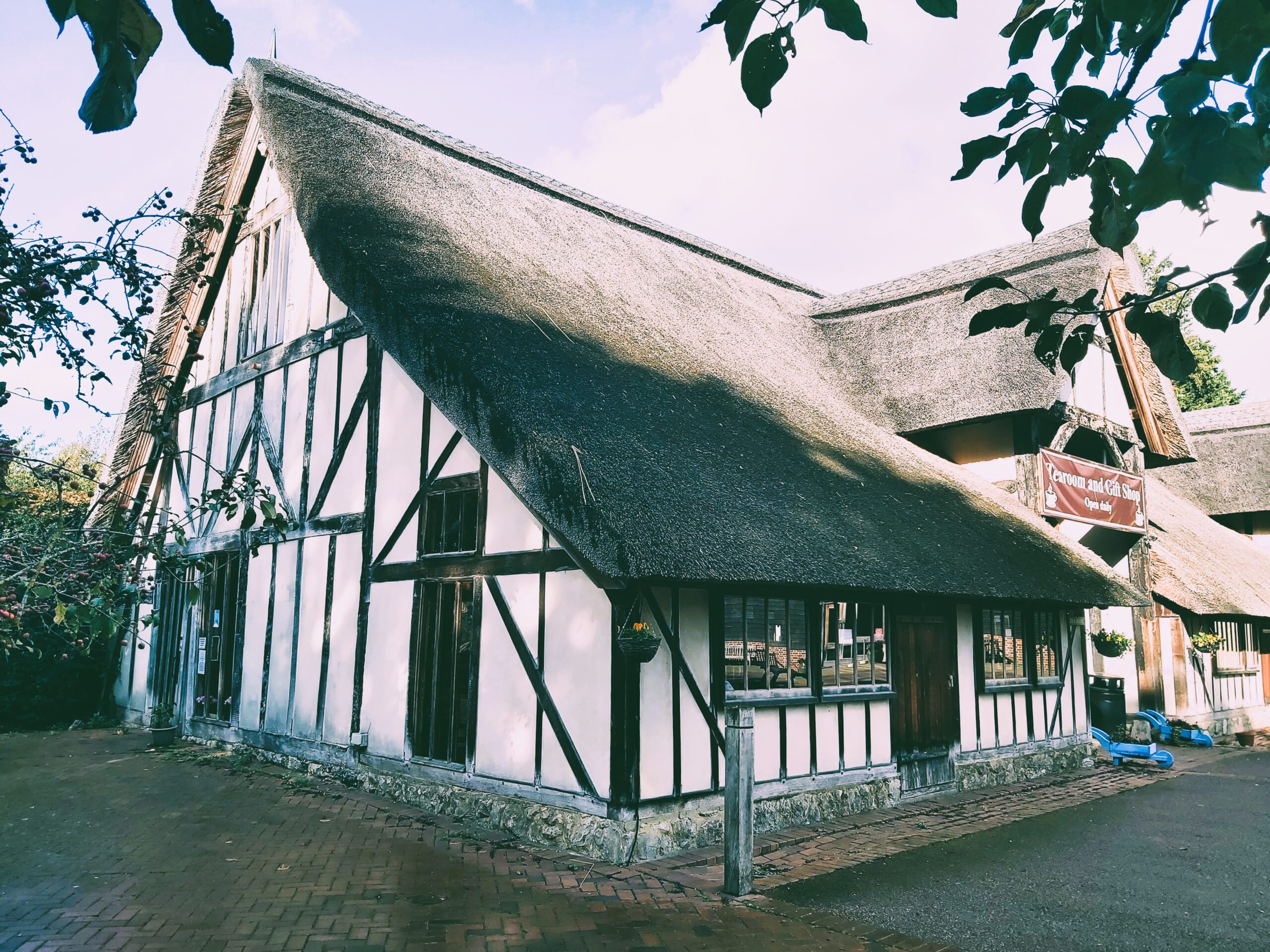 Thatched roof barn at The Friars Aylesford Priory, Kent, England