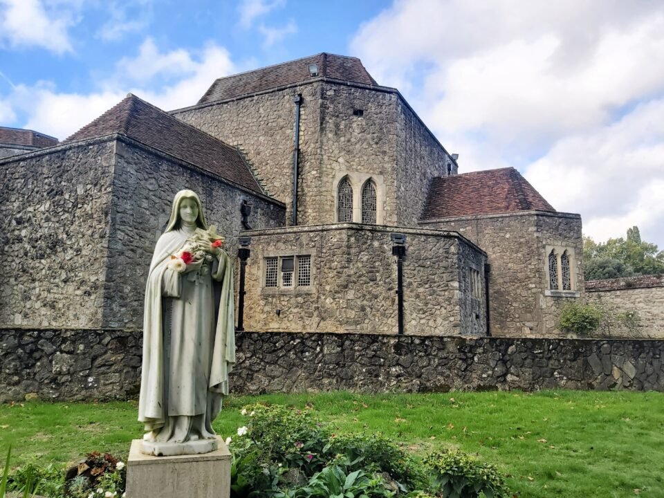 Garden view at The Friars Aylesford Priory, Kent, England