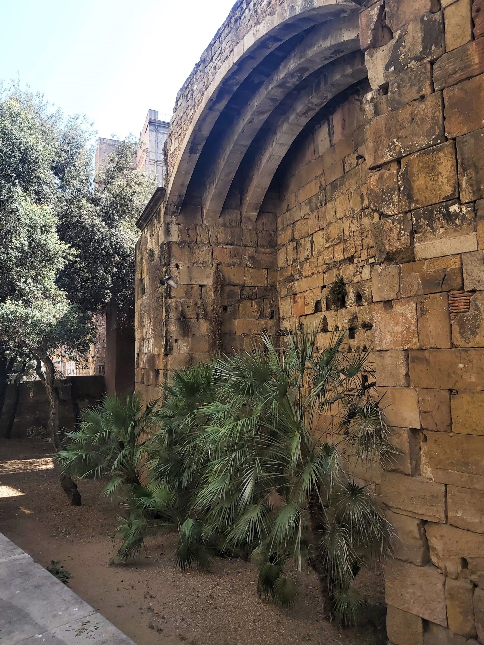 Part of a Roman wall in Barcelona, Spain