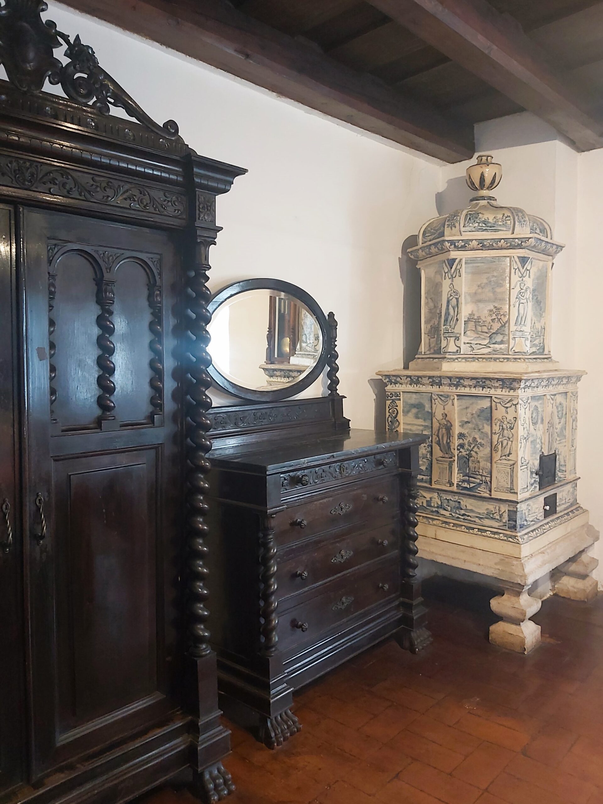 Traditional furniture in Bran Castle, Romania
