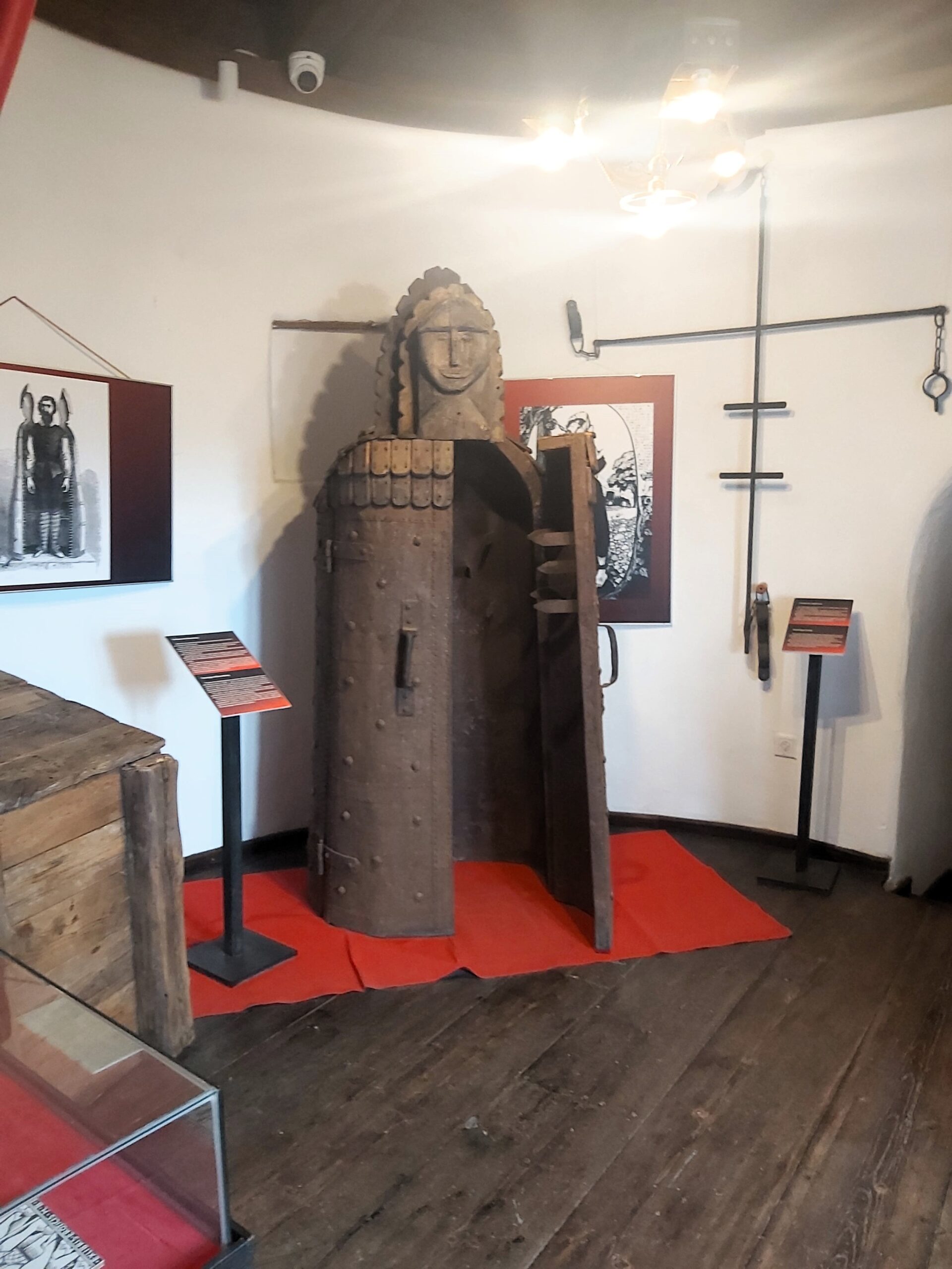 An iron maiden style torture chamber in Bran Castle, Romania
