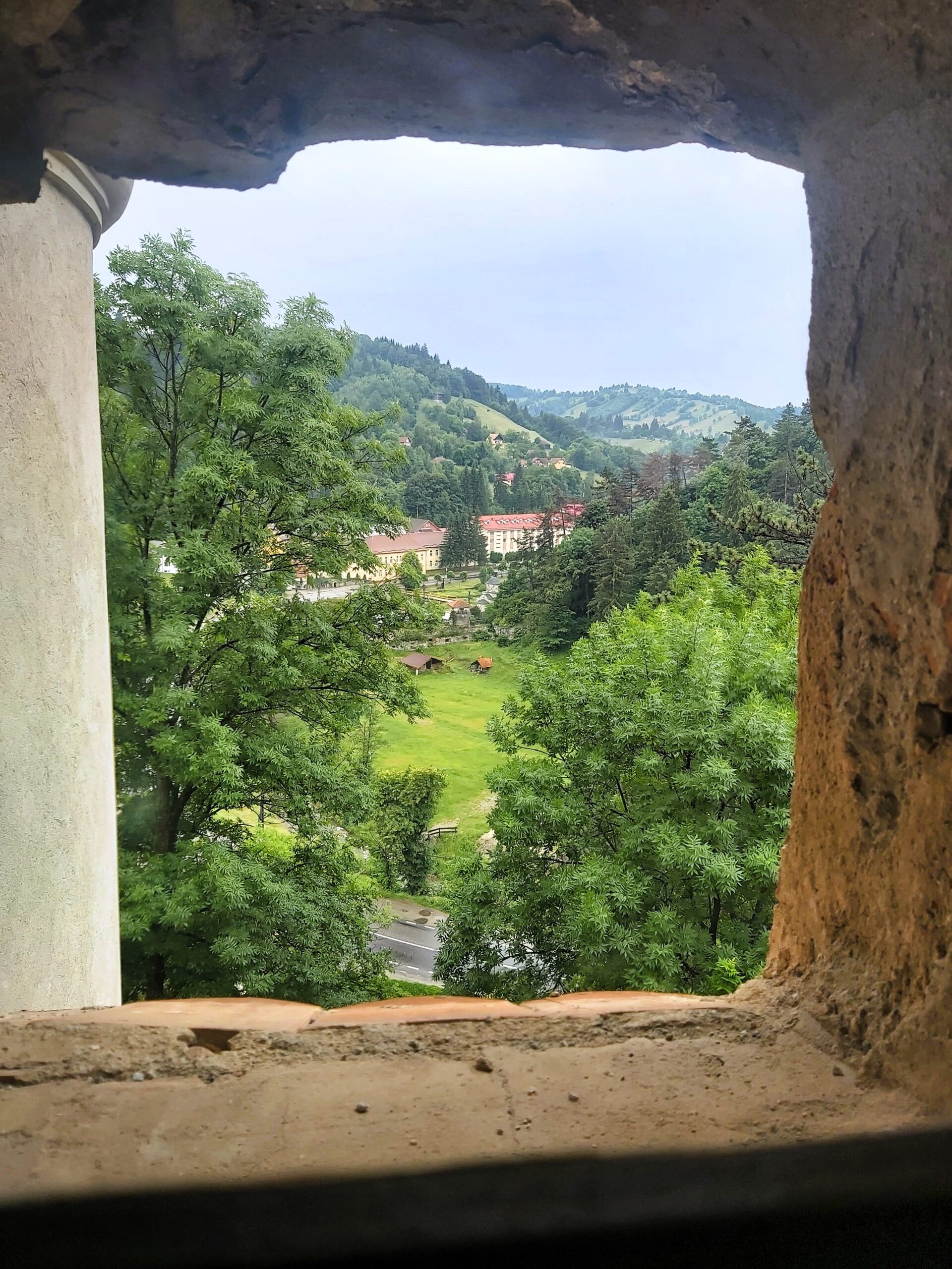 View of Bran from window at Bran Castle, Romania