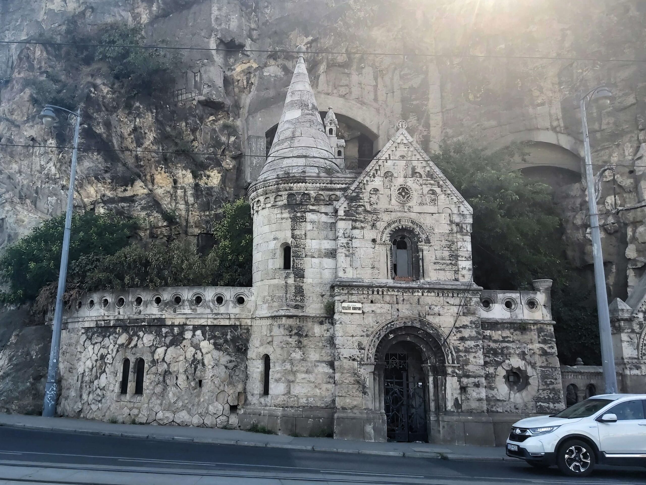 A closer view of Cave Church, Budapest, Hungary