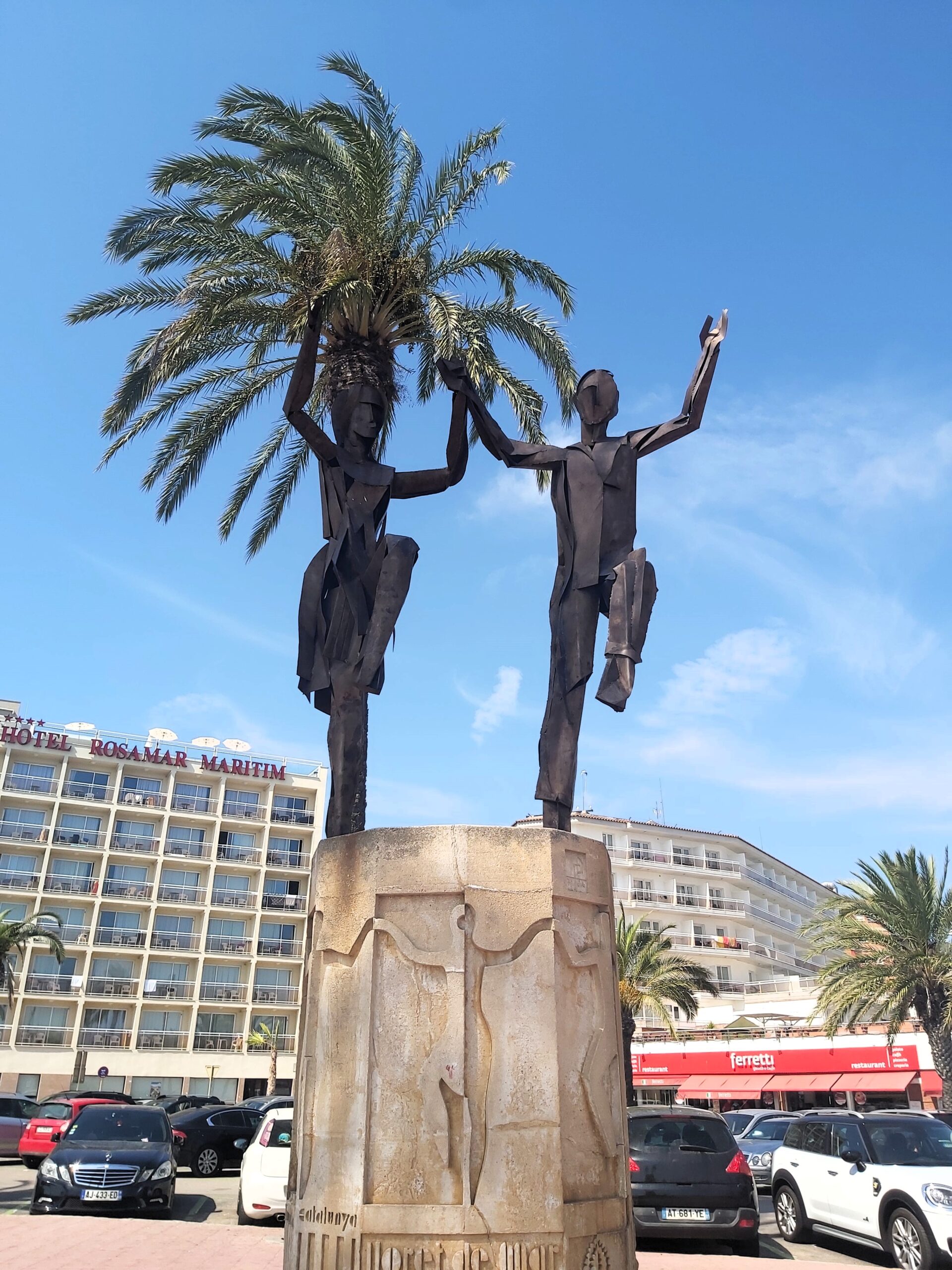 Dancing figures statue in Lloret de Mar, Spain