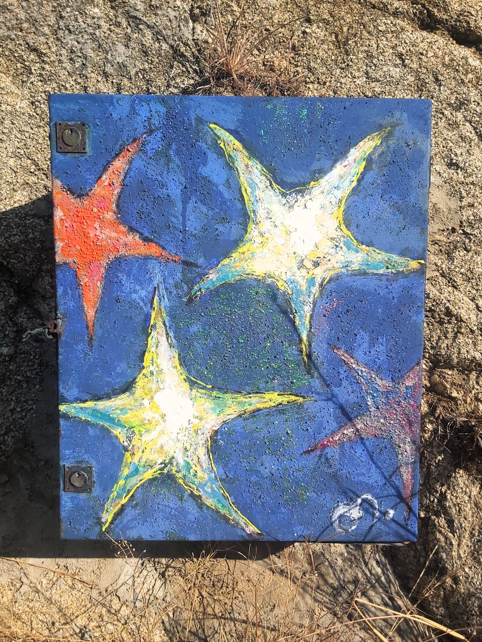 Starfish artwork in Lloret de Mar, Spain