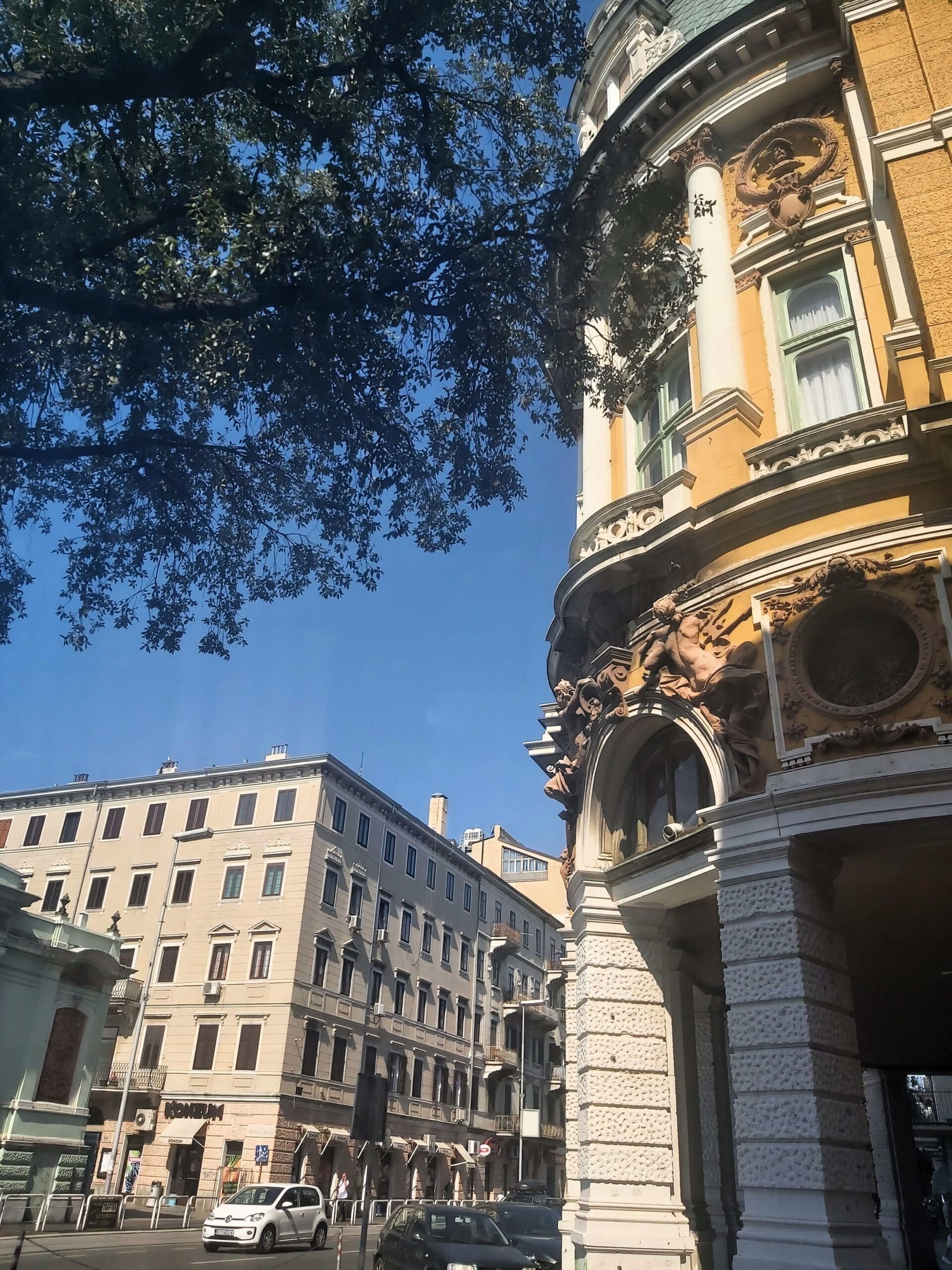 An ornate two tone building, Rijeka, Croatia