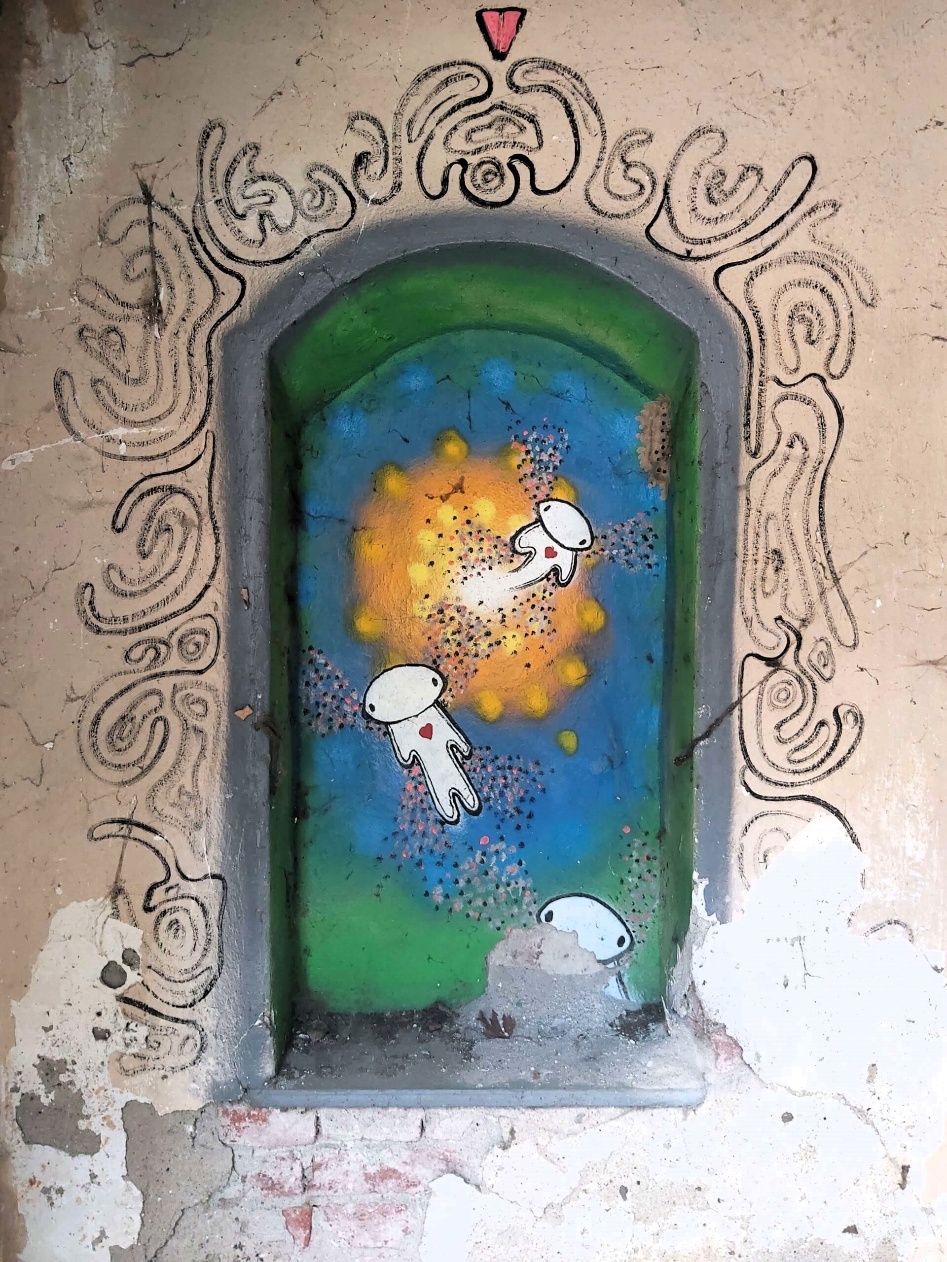 Graffiti in Timisoara, Romania. Flying ghosts