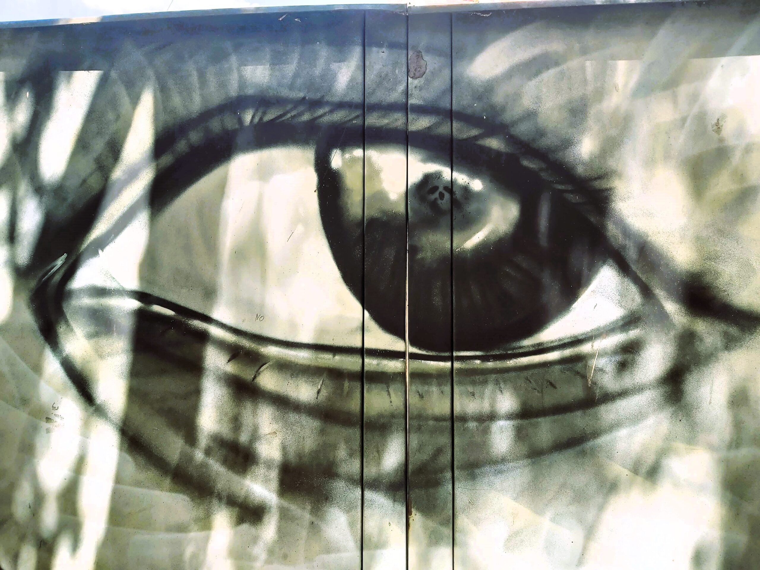 Graffiti in Timisoara, Romania. Eye with skull