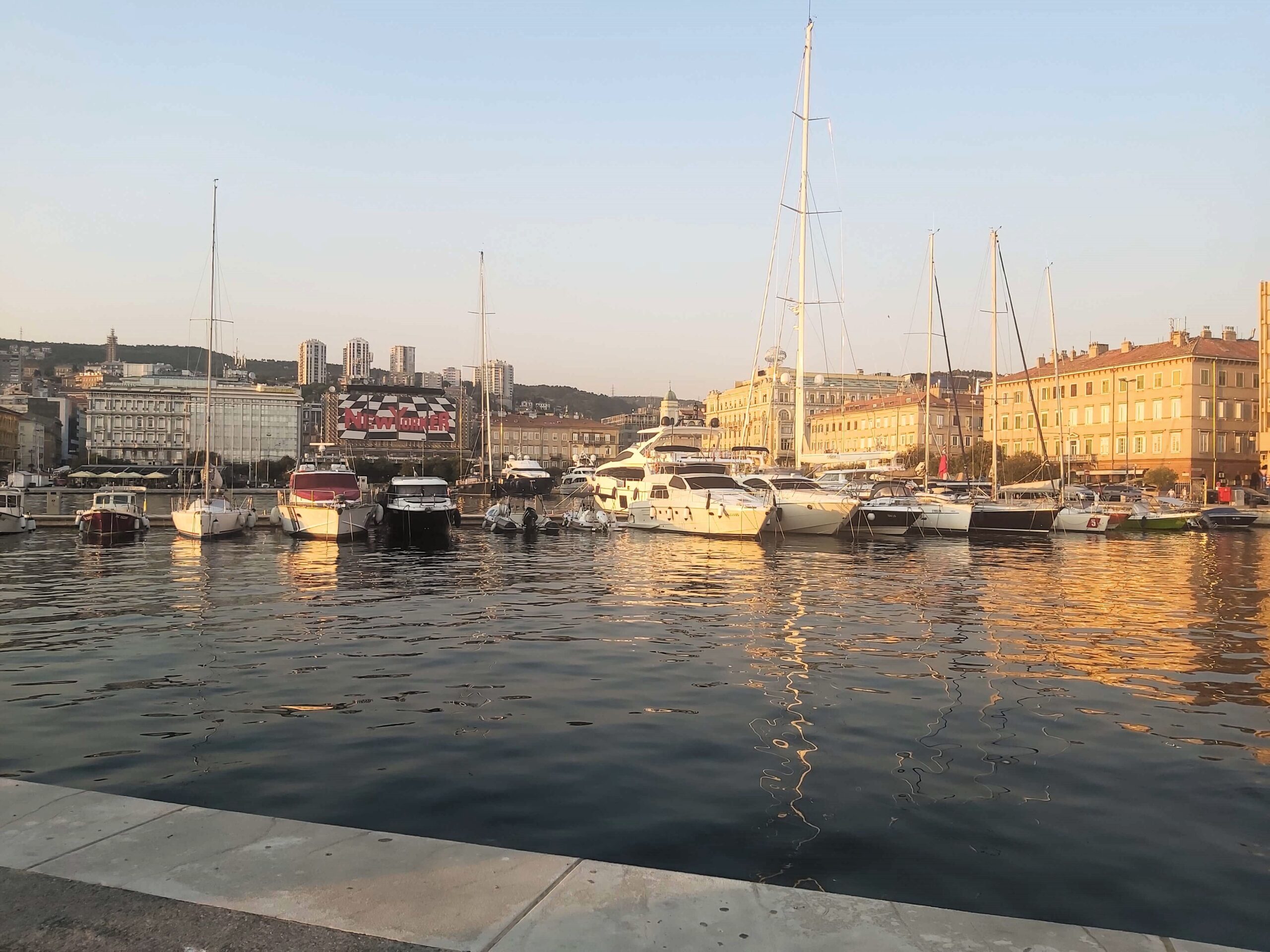 Boats lined up at the harbour, Rijeka, Croatia