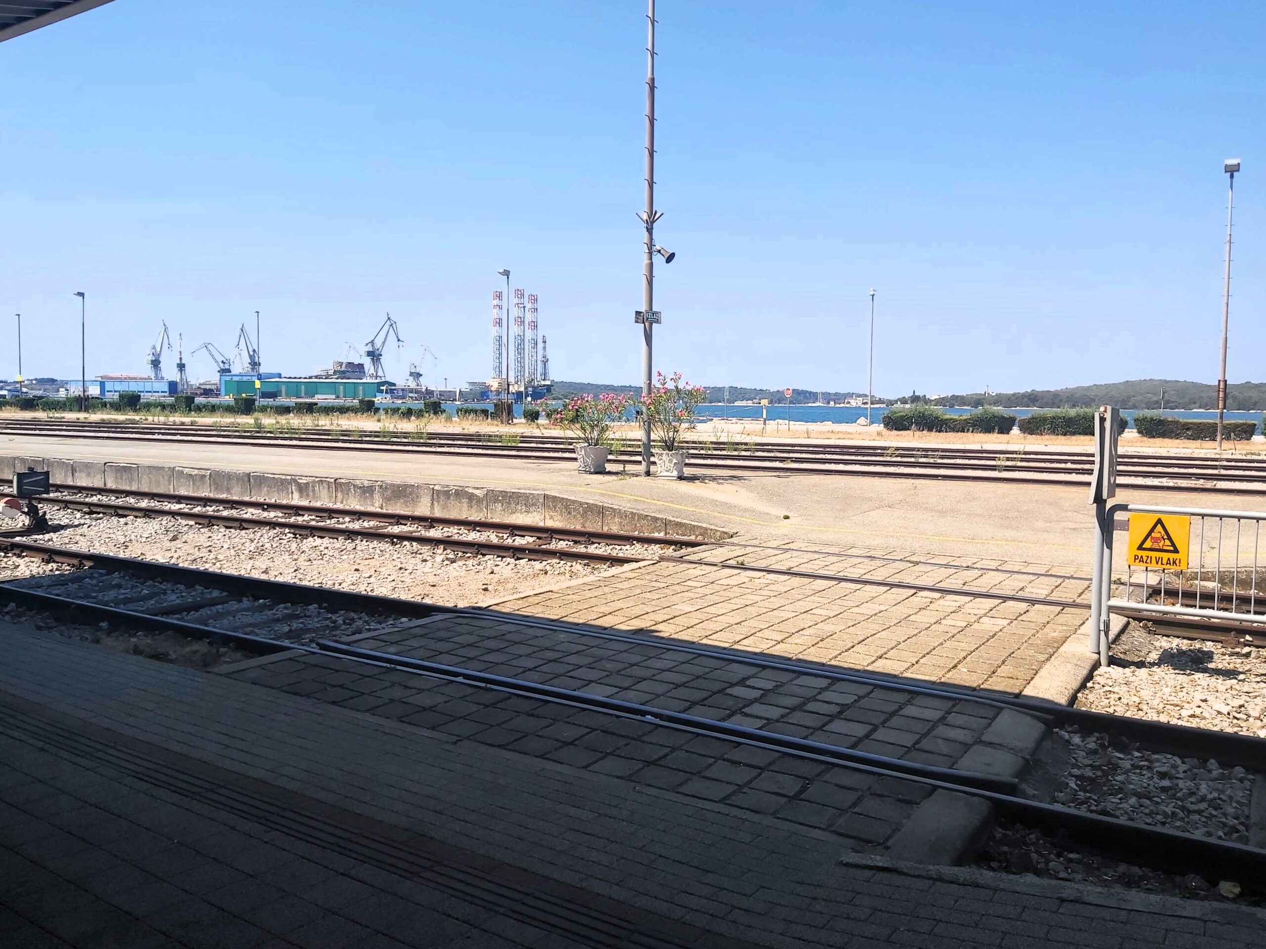 The view from Pula train station platform, Croatia