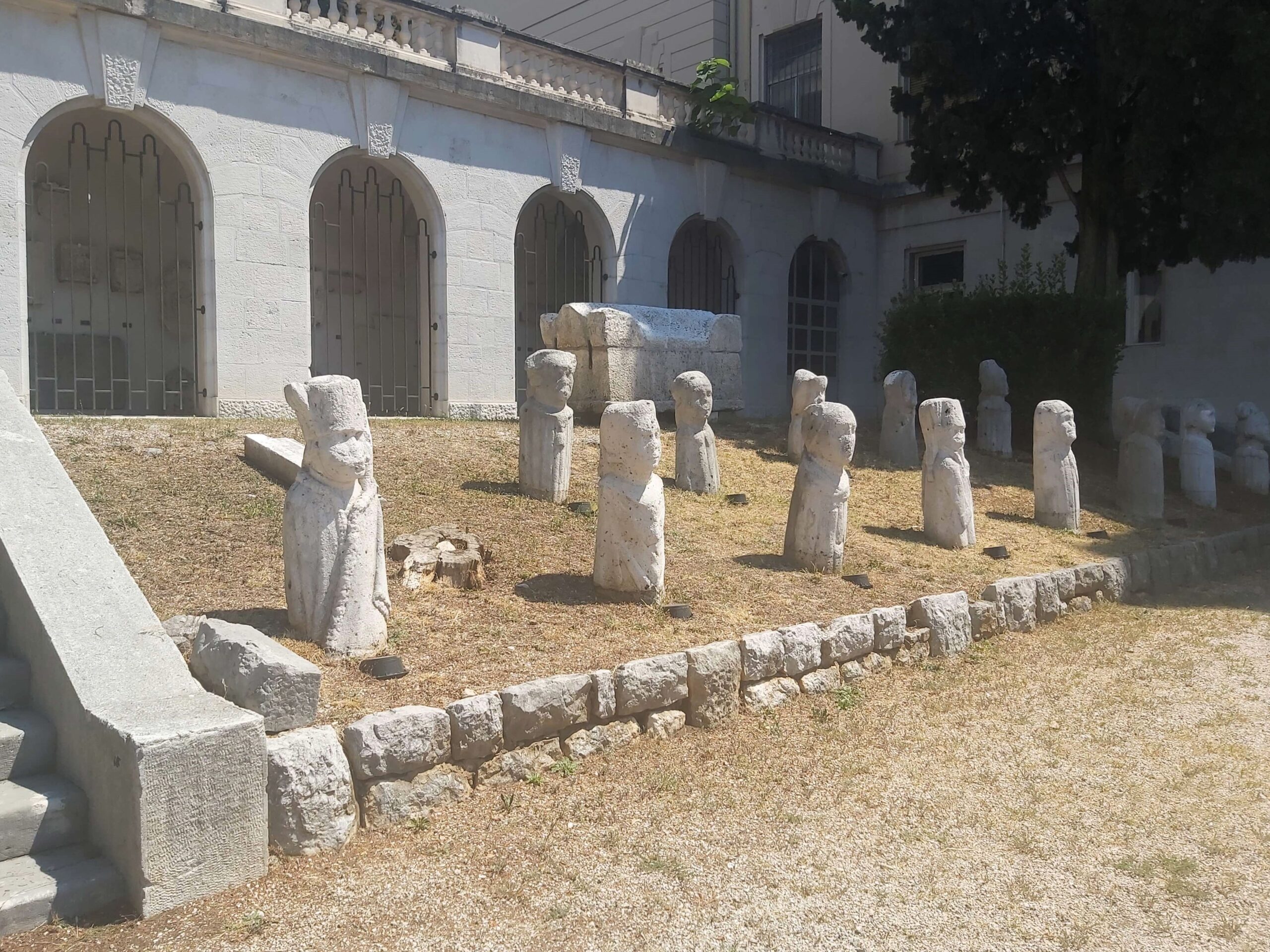 Multiple statuettes in Governor's Place Garden, Rijeka, Croatia