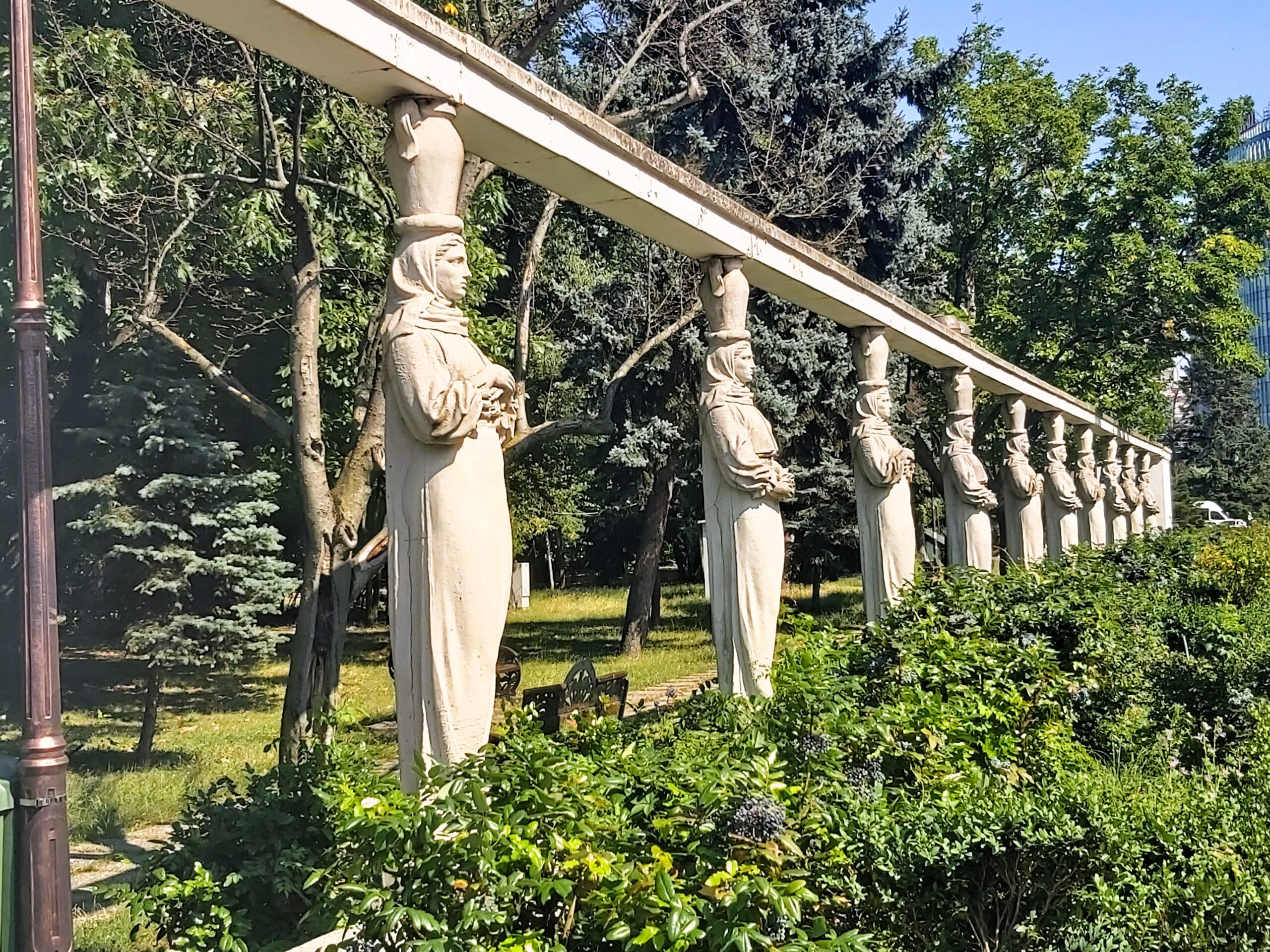 A selection of statues in Herăstrău Park, known as "Aleea Cariatidelor" in București, Romania