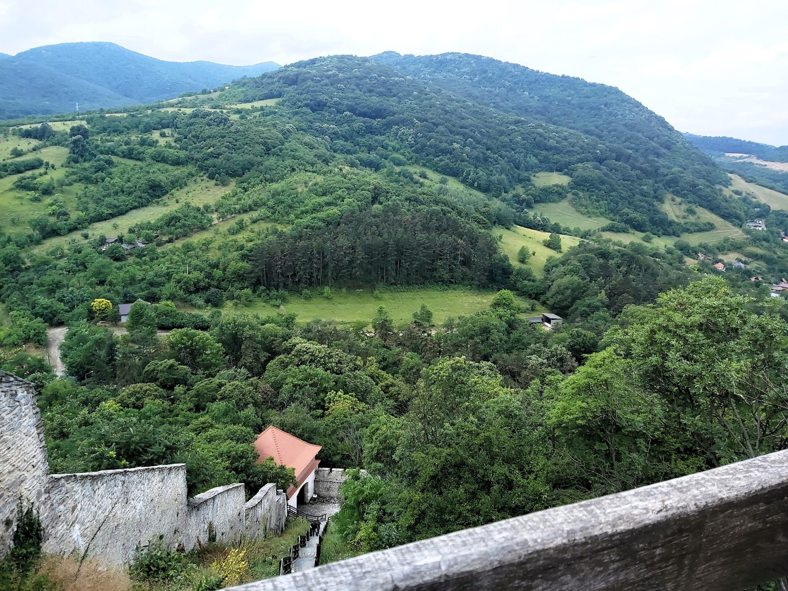 View of hillsides from Deva Fortress, Romania