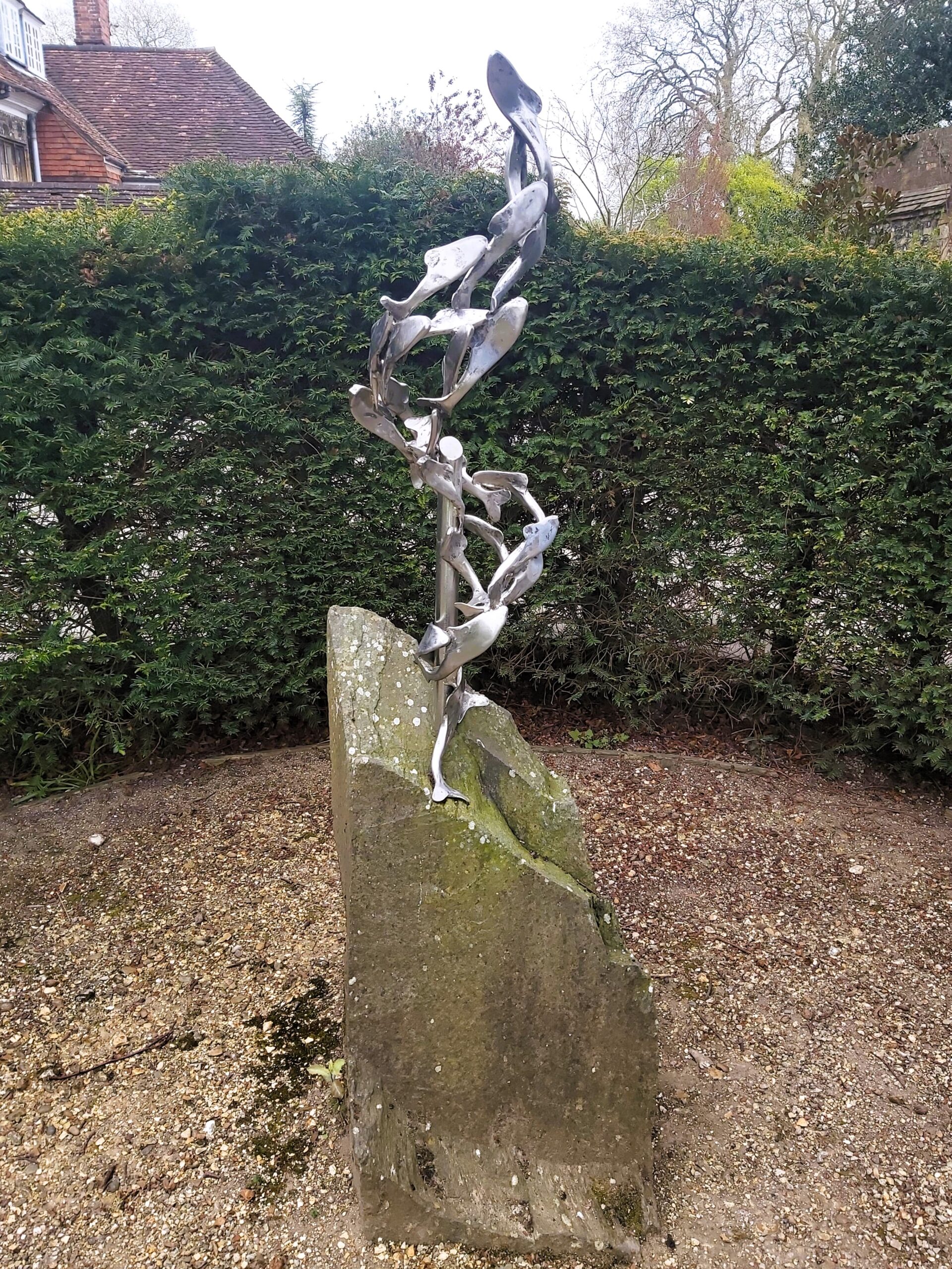 Modern art representing swimming fish in Winchester, England