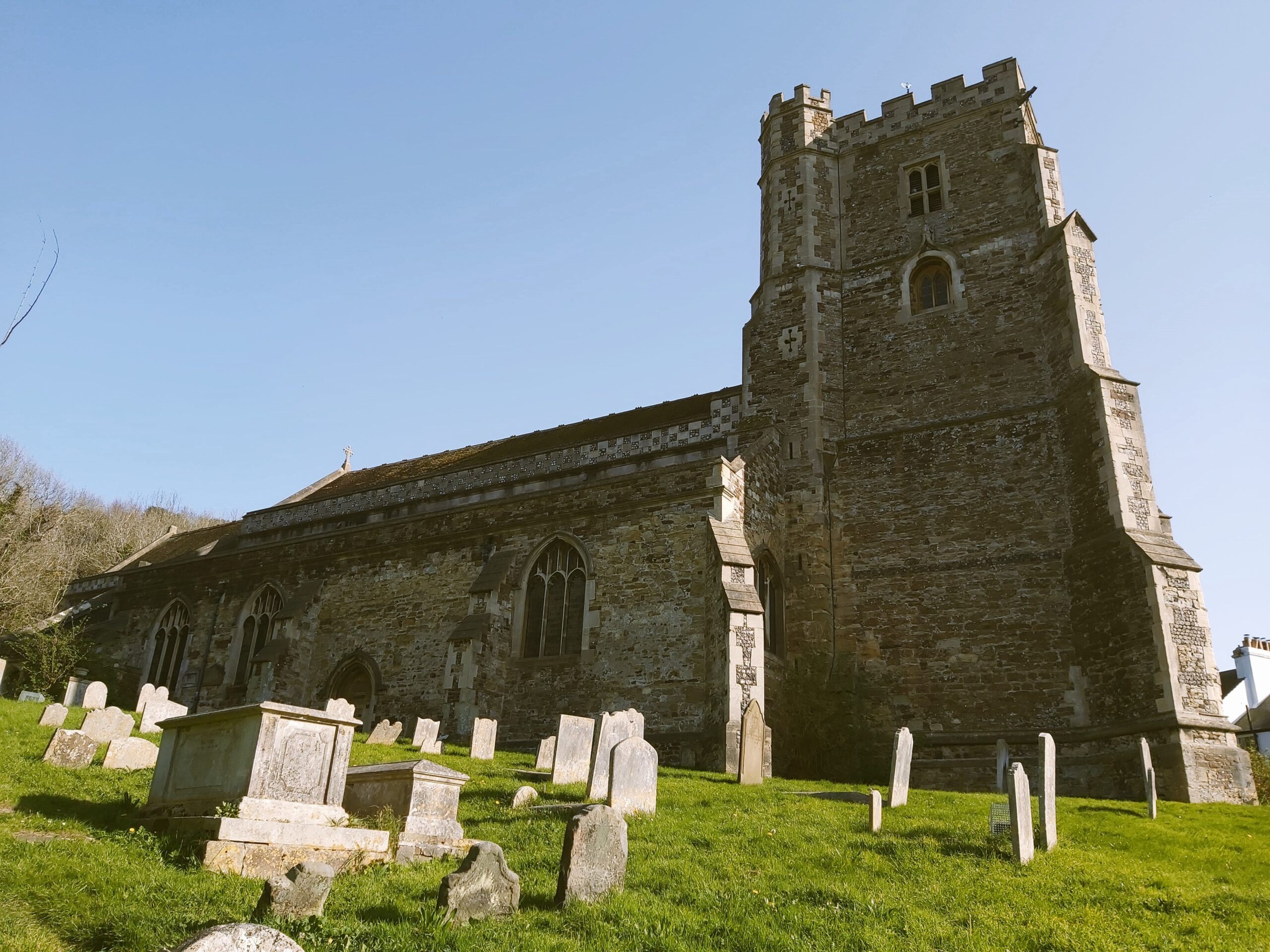 All Saints Church and gravestones in Hastings, England