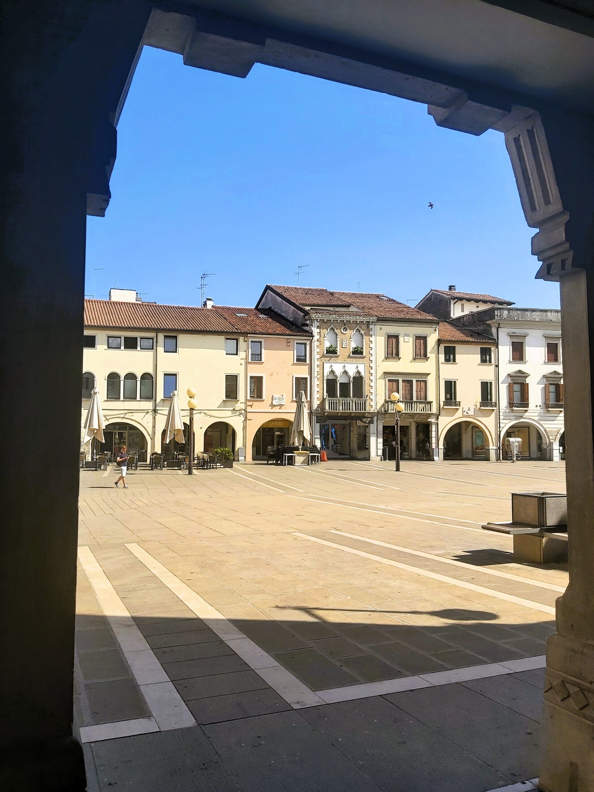 A view of the Piazza Ferretto from the old cinema, Mestre, Italy