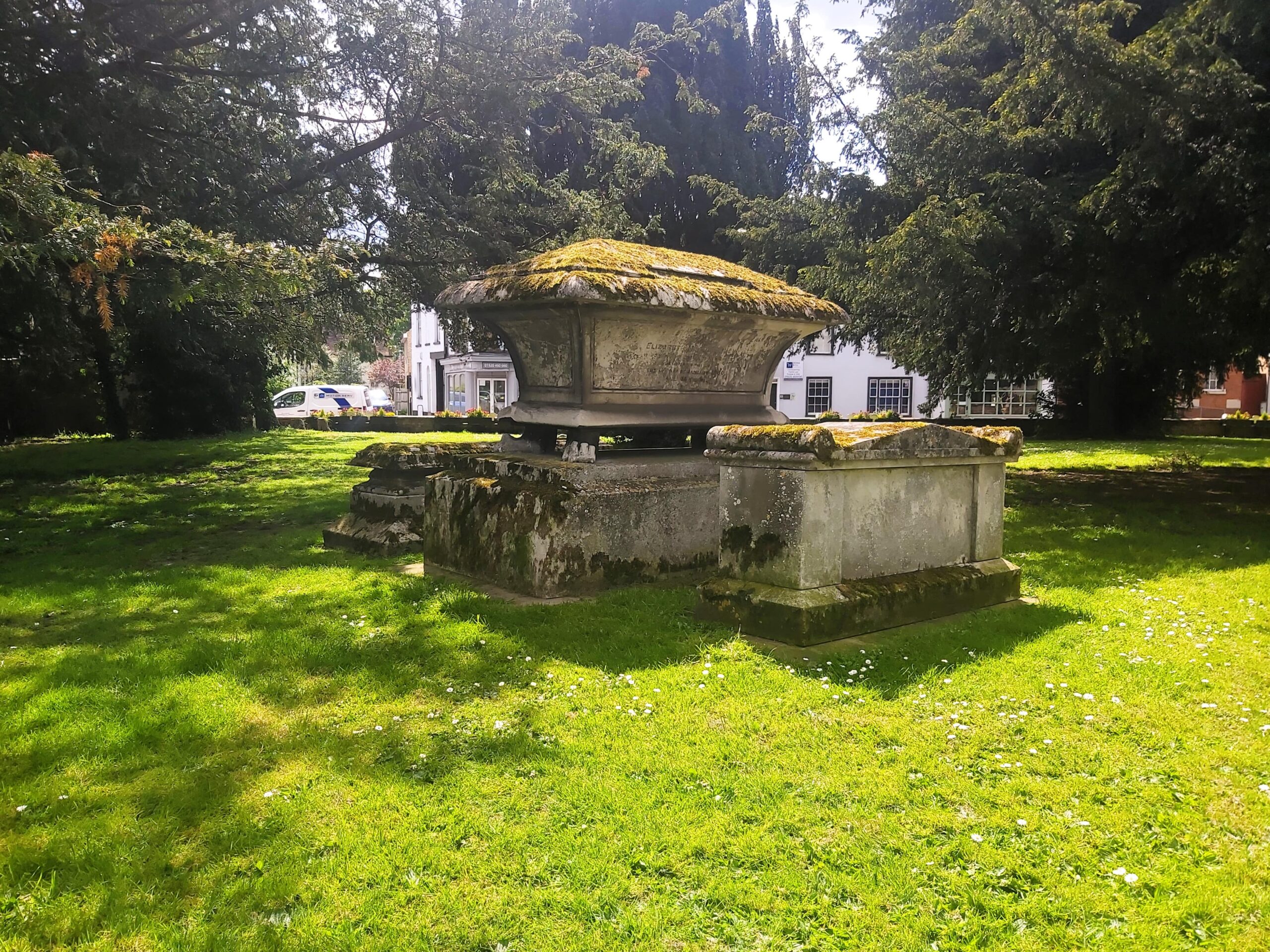 A grave at St Mary's Church, Ware, England