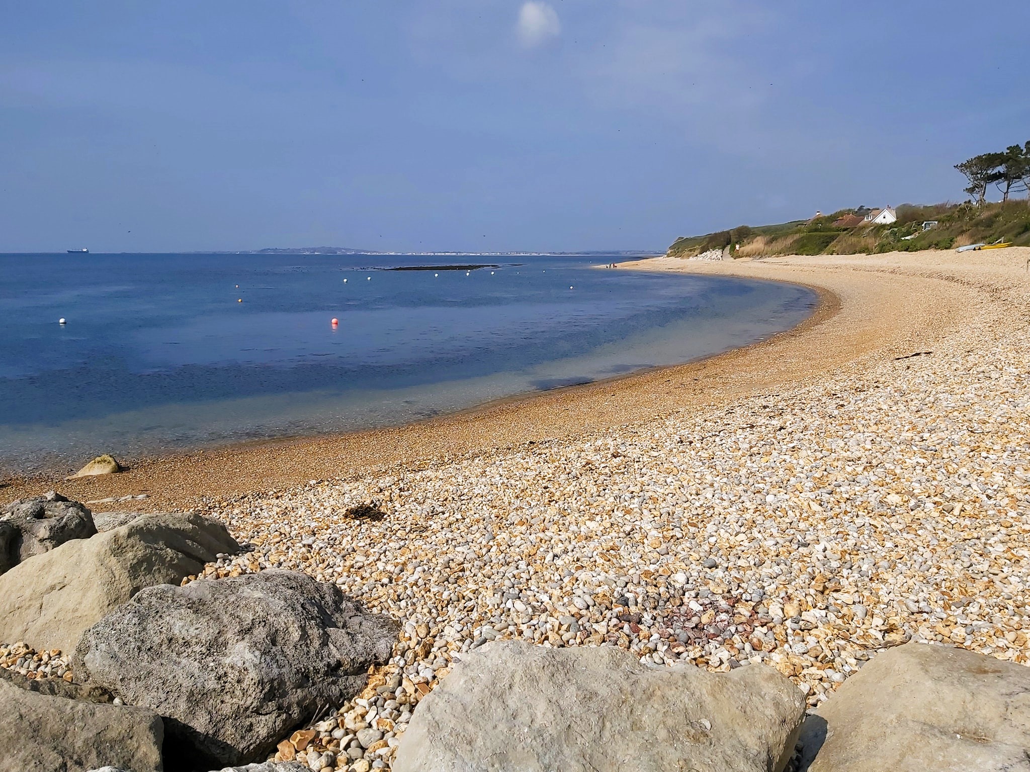 A sunny shot of Ringstead beach, Dorset, England