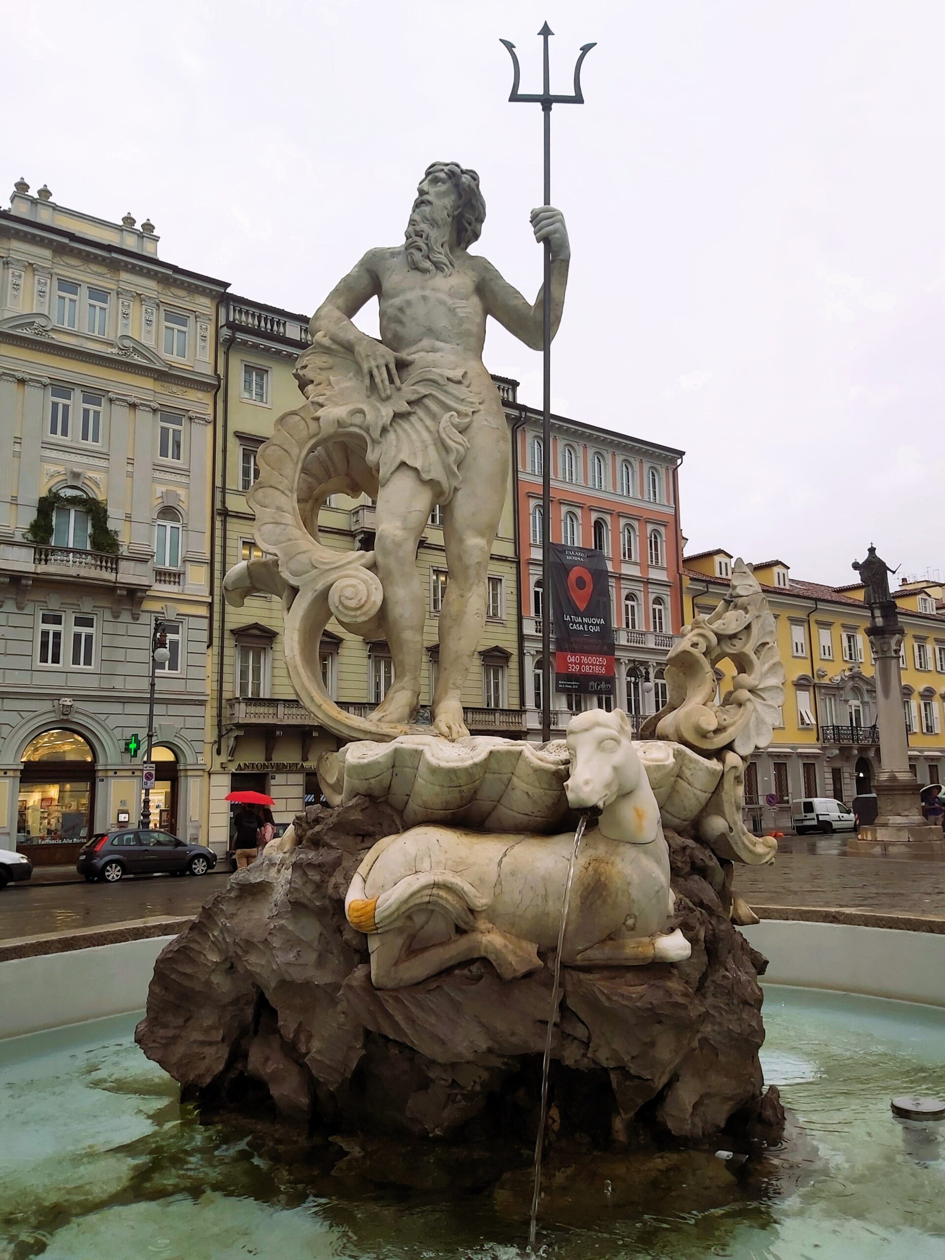 A fountain of Poseidon in Trieste, Italy