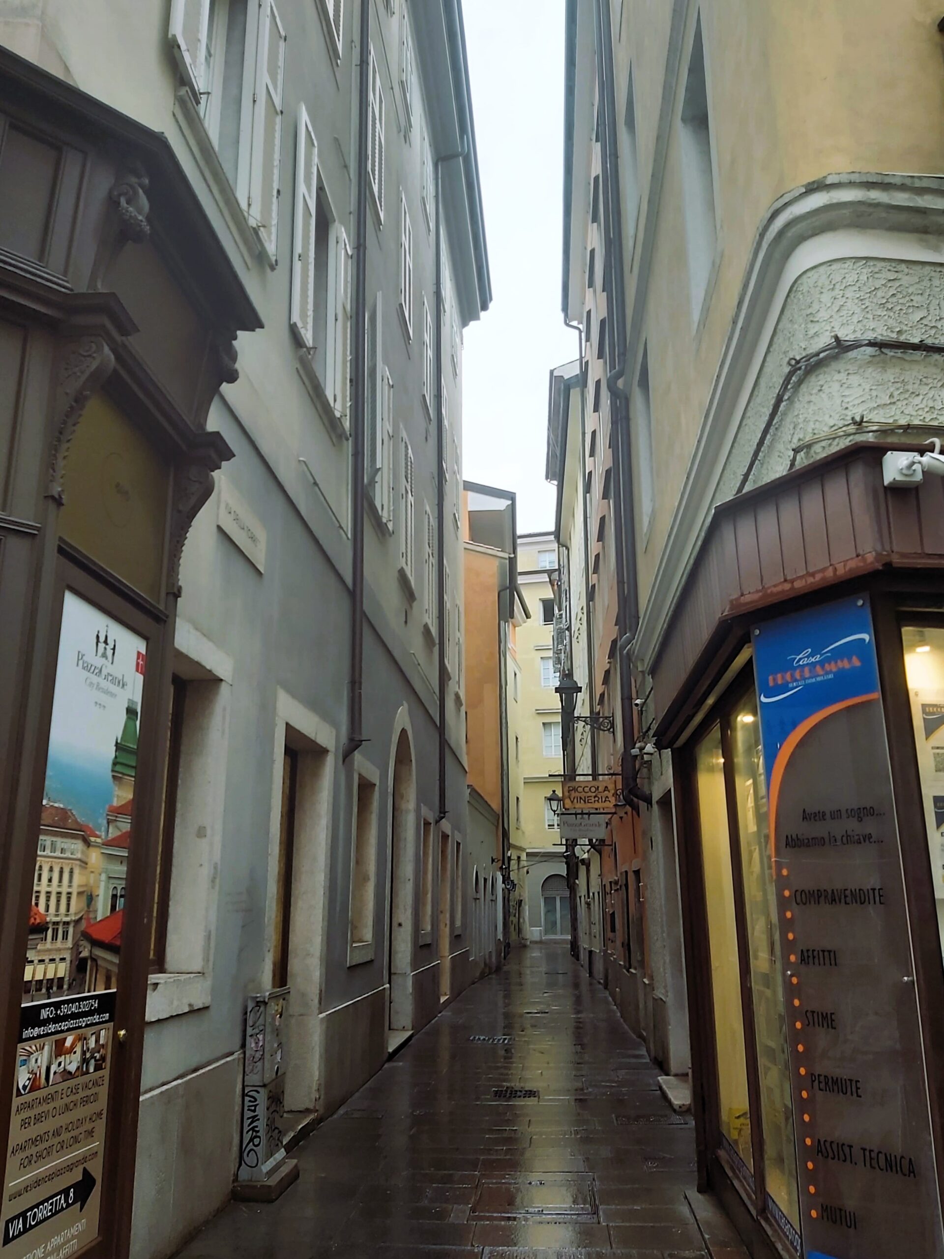 Another narrow street in Trieste, Italy