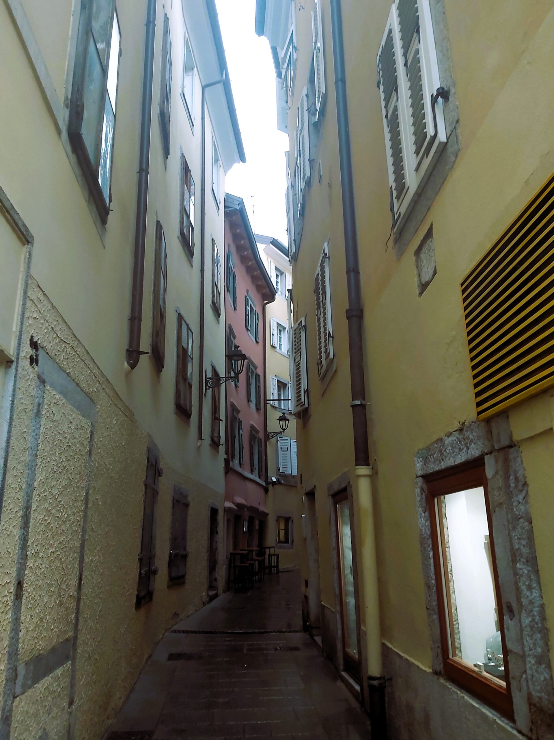 A narrow street view, Trieste, Italy