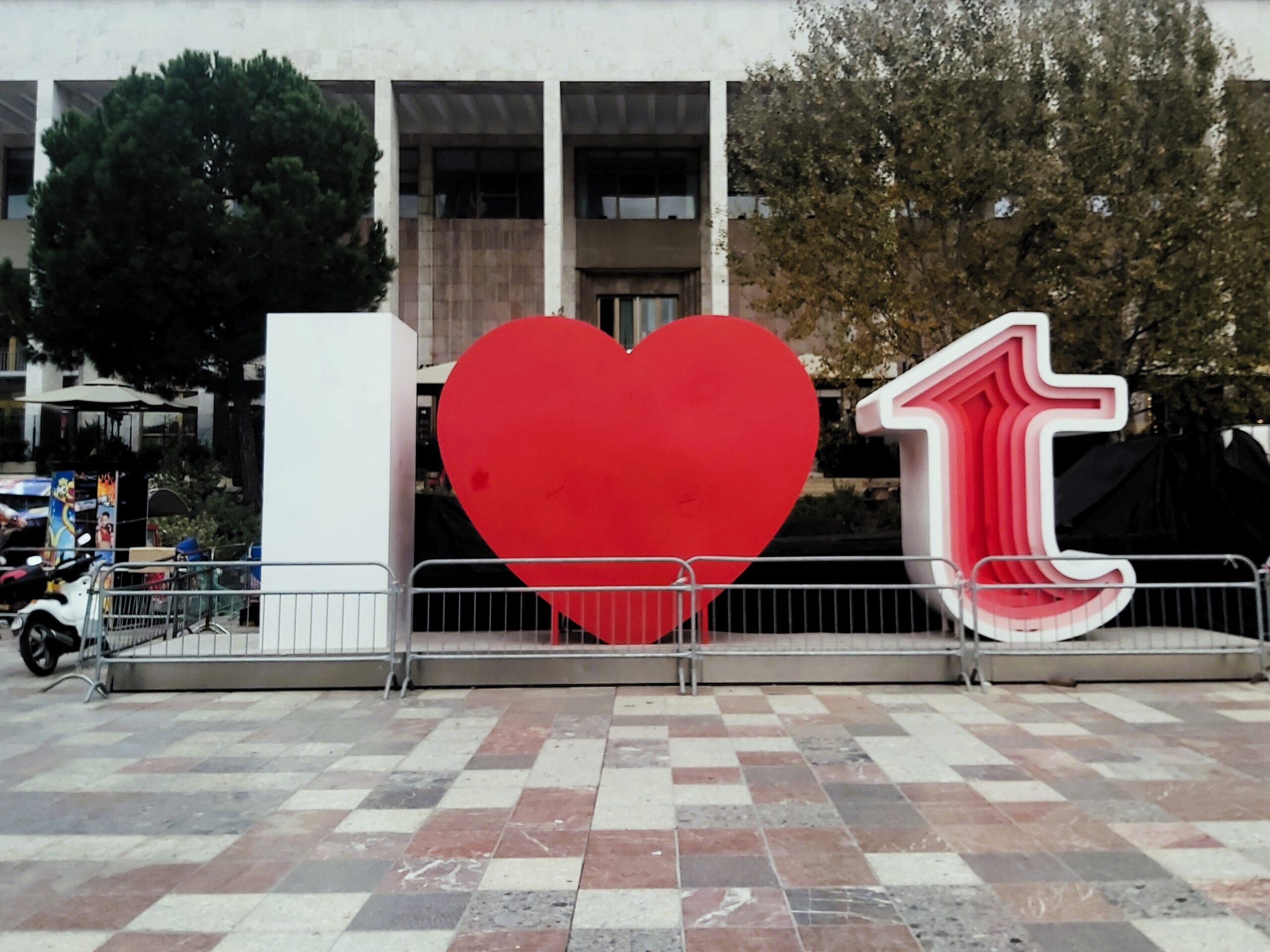 I love Tirana modern art feature in the main square in Tirana, Albania